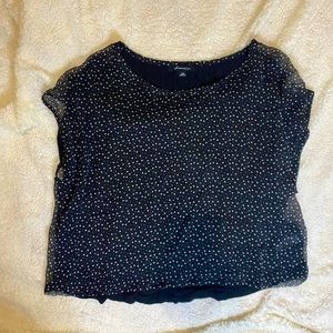 Black / White Lightweight Polka Dot Blouse Short Sleeve (WMN - MED)